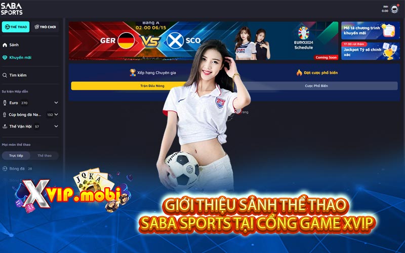 gioi thieu sanh the thao saba sports tai cong game xvip