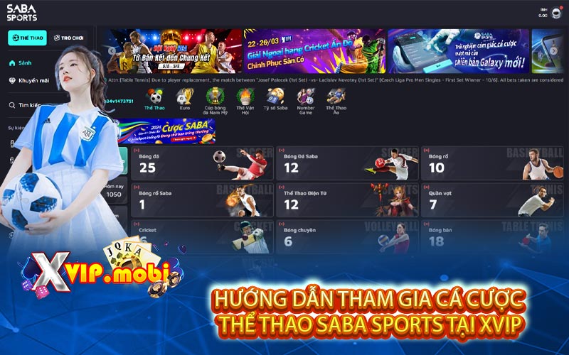 huong dan tham gia ca cuoc the thao saba sports tai xvip